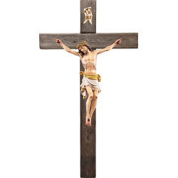Cristo Pisa con espinas en cruz Madera vieja
